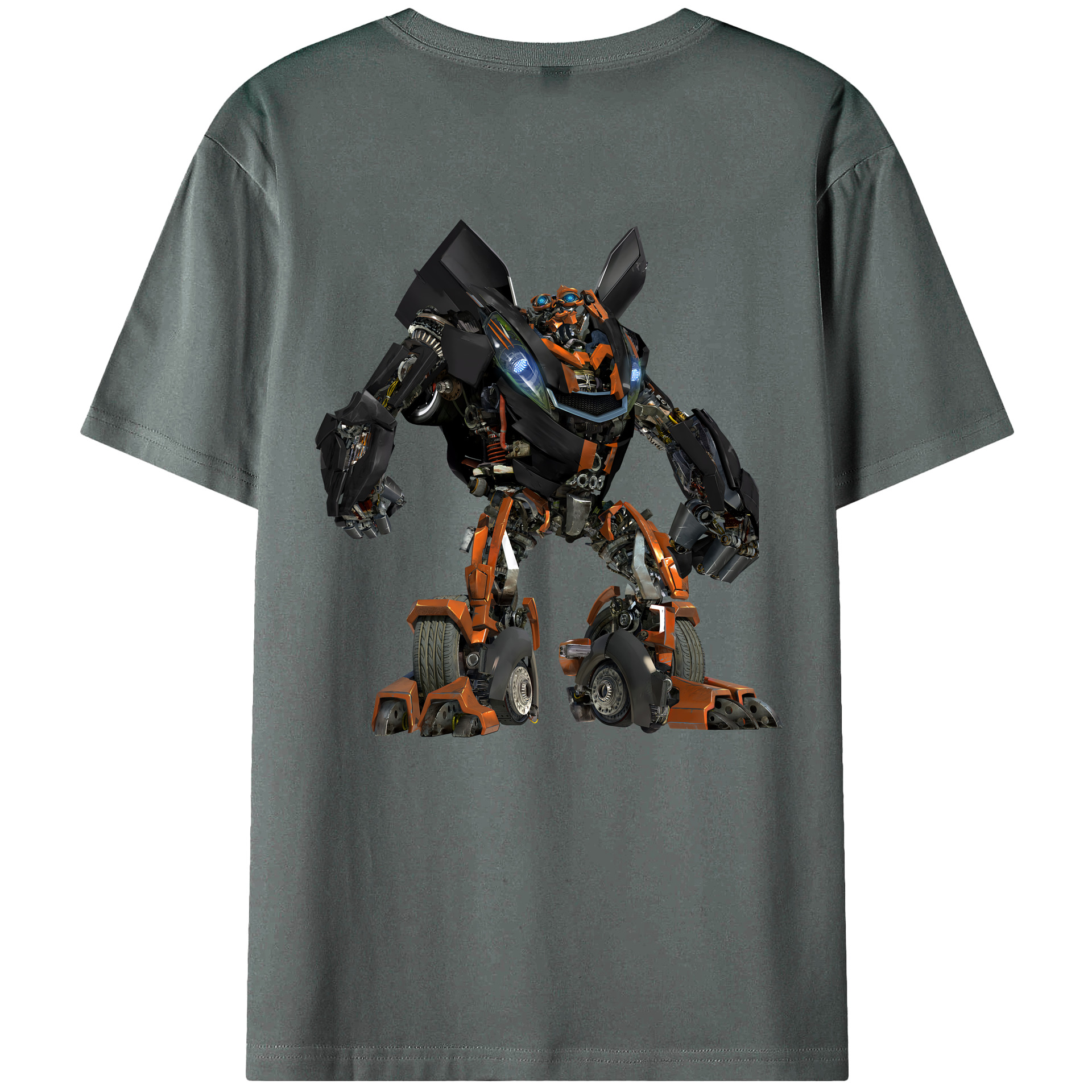 （画像用） Transformers トランスフォーマー 綿100％ メンズ半袖Tシャツ（バックプリント） 通気性